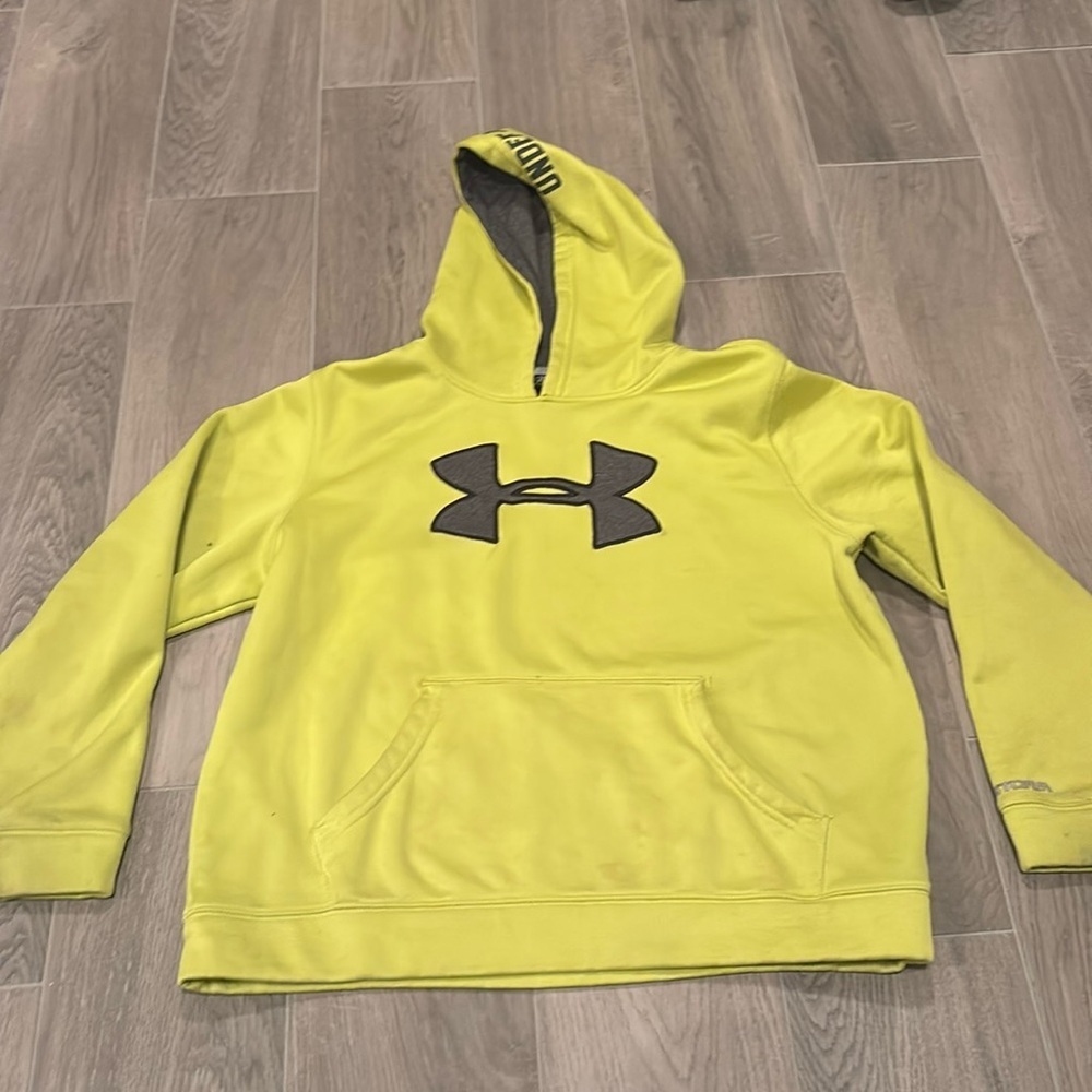 Under Armor Boys Neon Yellow Sweatshirt Size Youth Large